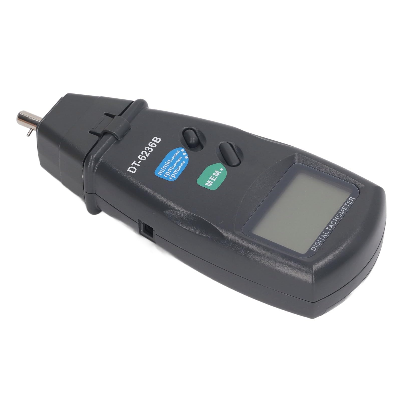 Omabeta Tacómetro de RPM de Contacto LCD, Herramienta de Medición Precisa del Motor para Industrias Manufactureras, 5 Dígitos, 18 Mm de de Caracteres
