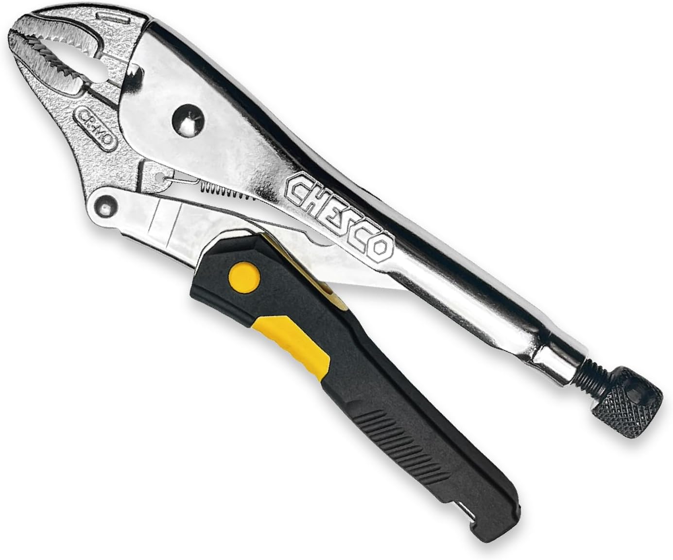 CHESCO 2nd Gen Easy Release Patented 60% Force-Saving Locking Pliers, Premium Cr-Mo Steel Vise-Grips for Welding, Automotive, HVAC & Plumbing (6-inch Long Nose Locking Pliers)