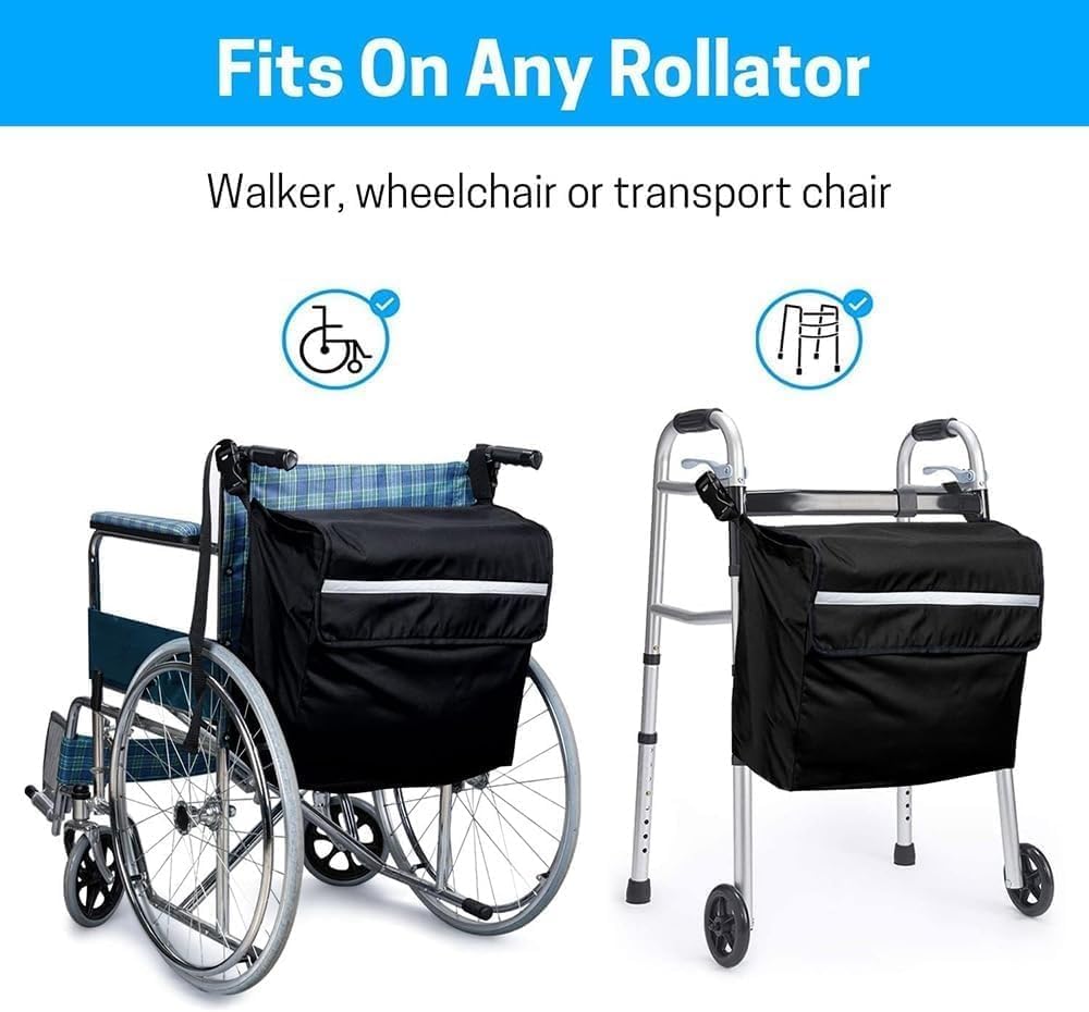 Rollstuhl-Rucksack-Tasche, Große Kapazität, Rollstuhl-Mobilitäts-Scooter-Tasche, Rollstuhl-Rücken-Aufbewahrungstasche Mit Reflektierendem Streifen, Rollator-Sitztasche, Große Wasserdichte Tasche