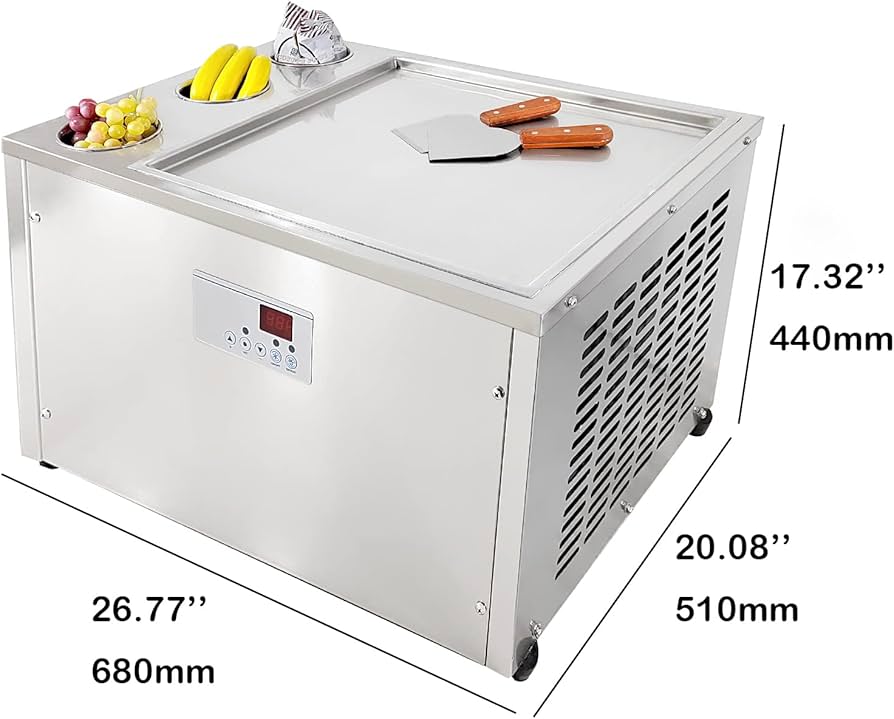 Amazon | 業務用ロールアイスクリームマシン、フローズンヨーグルト