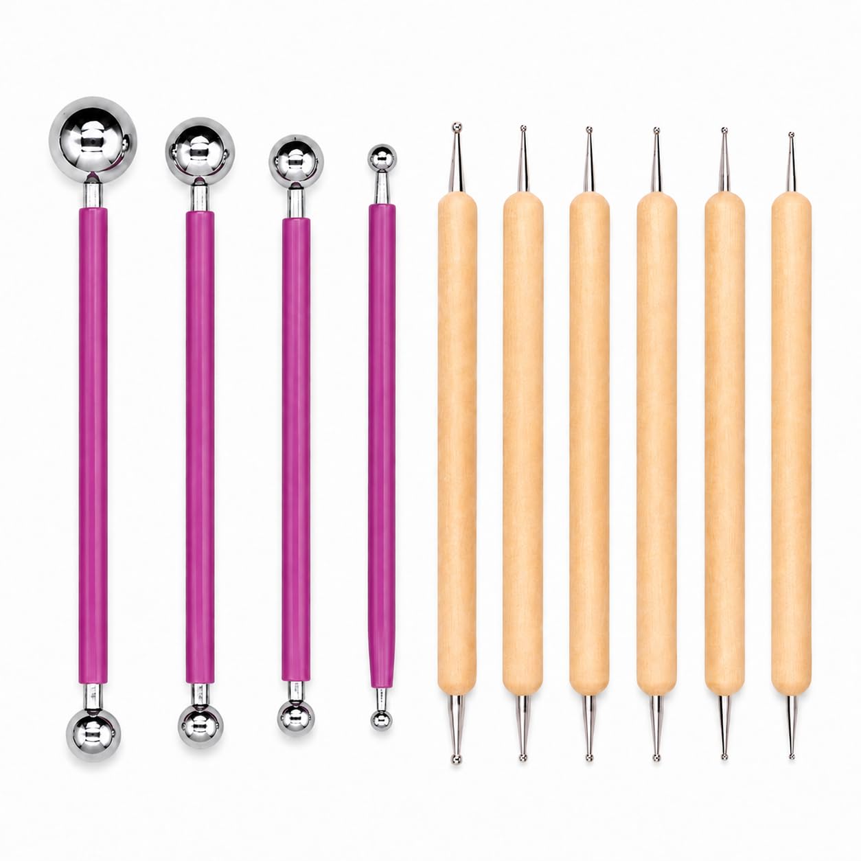 ABenkle 10Pcs Dotting Tools Ball Styluses for Rock Painting, Pottery Clay Modeling Embossing Art Mandala