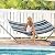 SZHLUX Outdoor Quilted Fabric Hammock with Spreader Bars and Detachable Pillow and Chains,Outdoor Patio Backyard Poolside, 450 LBS Weight Capacity, Catalina Beach
