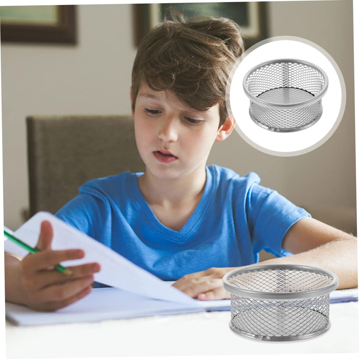 8pcs Metal Mesh Desk Organizer for Paper Clips Thumbtacks and Office Supplies Compact Storage for Home and Office Use