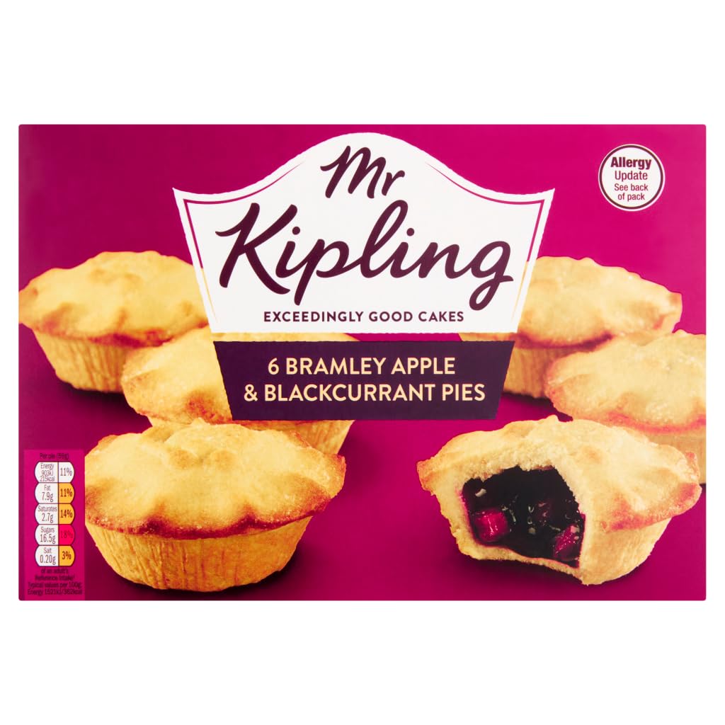 Mr Kipling Pies - Bramley Apple and Blackcurrant - 6 Pack