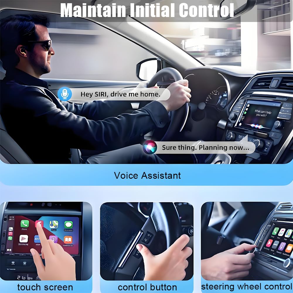 Adattatore wireless CarPlay 2025, Dongle CarPlay Wireless Car Play Adattatore Bluetooth 5.0 Plug & Play, Mini USB Car Play Adattatore di facile installazione adatto per auto post 2016