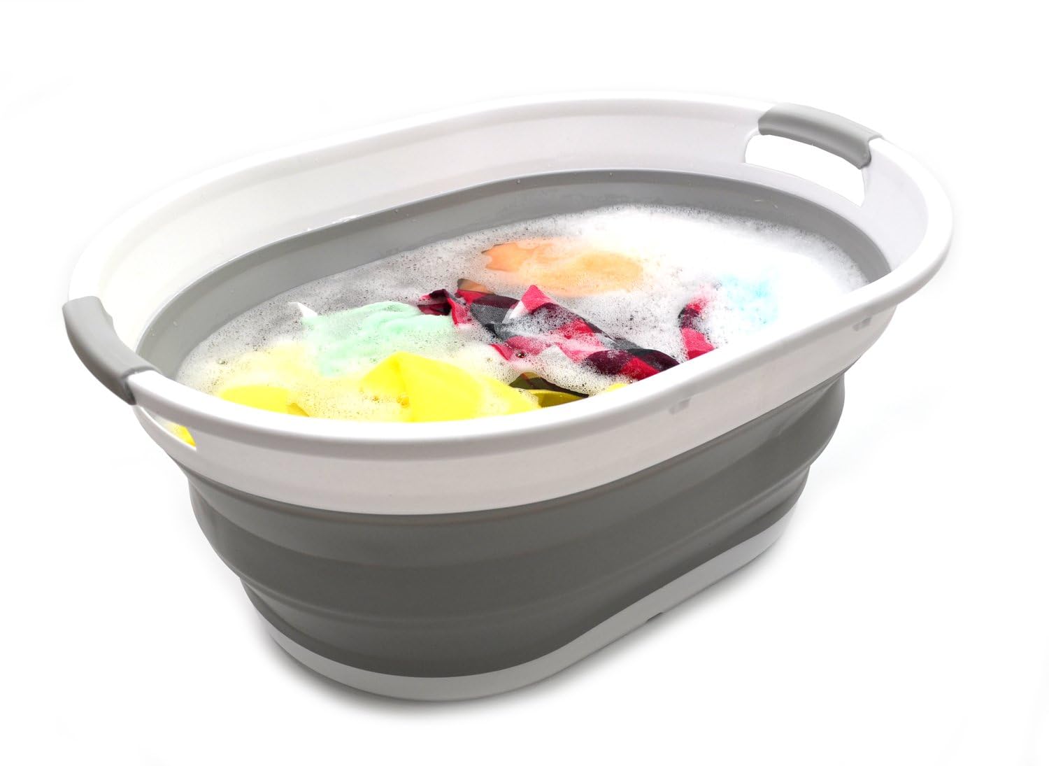 Cesto Biancheria Pieghevole 41L Grigio - Salvaspazio Per Lavanderia O Trasporto | SAMMART - Foto 7