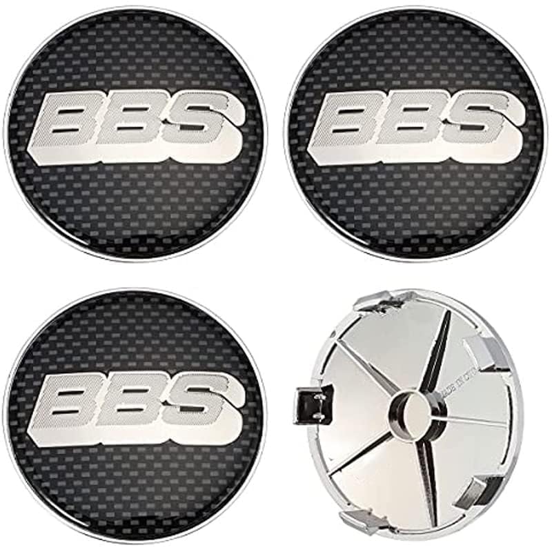 LOPACJKSD 4Pcs Hub Centre Caps for BBS 68mm, Wheel Hub Covers Car Hub Caps, Wheel Center Cover, Hub Center Cover Waterproof DustProof Wheel Rim Accessories,A Black