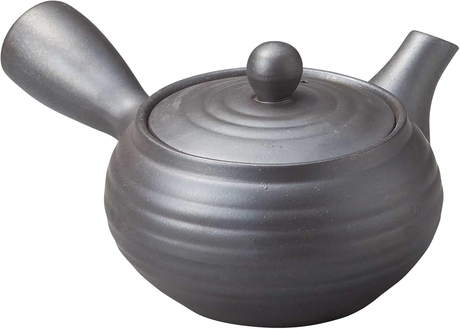 Banko Ware 18137 Teapot, Simple Shape, Easy to Use, For 2 People, Capacity: Approx. 11.2 fl oz (330 ml), Size 1.5, Flat Shape, Yokan Glaze, Made in Japan