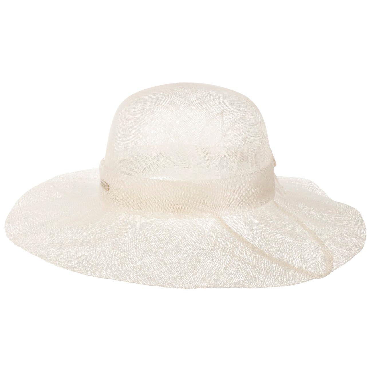 Seeberger Sinamay Wavy Brim Strohhut Sommerhut Sonnenhut Damenhut Anlasshut Damen - mit Ripsband Frühling-Sommer Sommer