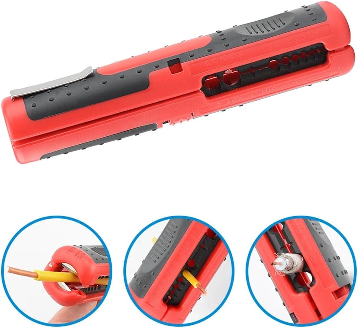 Multifunctional Cable Wire Stripper Cutter Pliers Hand Tool Hardware Tool Portable Anti-skid Handle Strip Pen Clip(Multifunction Blue)