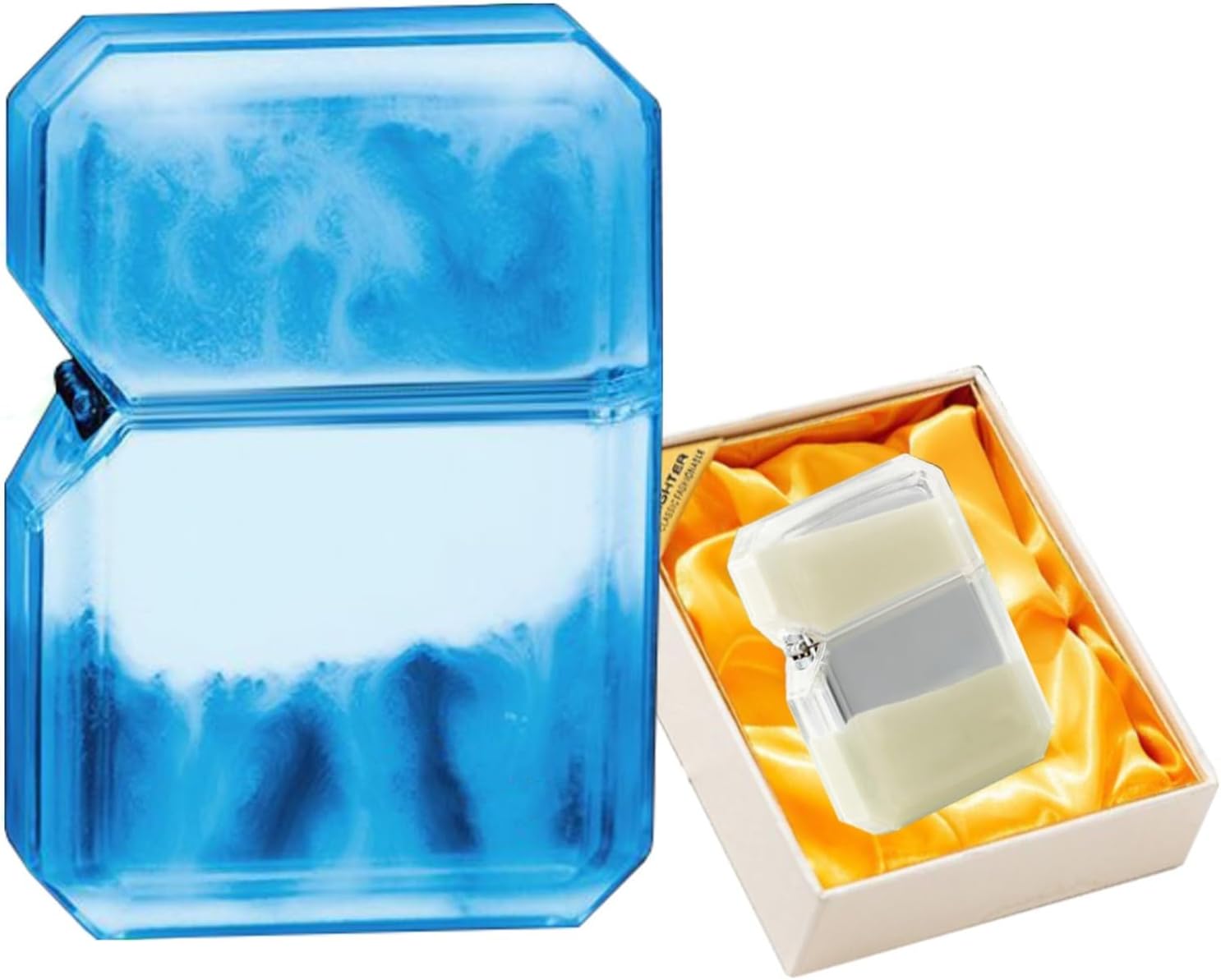 Windproof Torch Lighter, Luminous Quicksand Lighter, Butane Gas Lighter, Portable Lighter, Suitable for Men and Women Gifts(C)