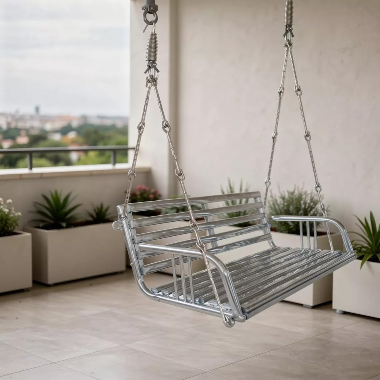 Kaushalendra Stainless Steel Swing Hanging Hammock Chair for Indoor/Outdoor Balcony - 137 cm Size-image-19