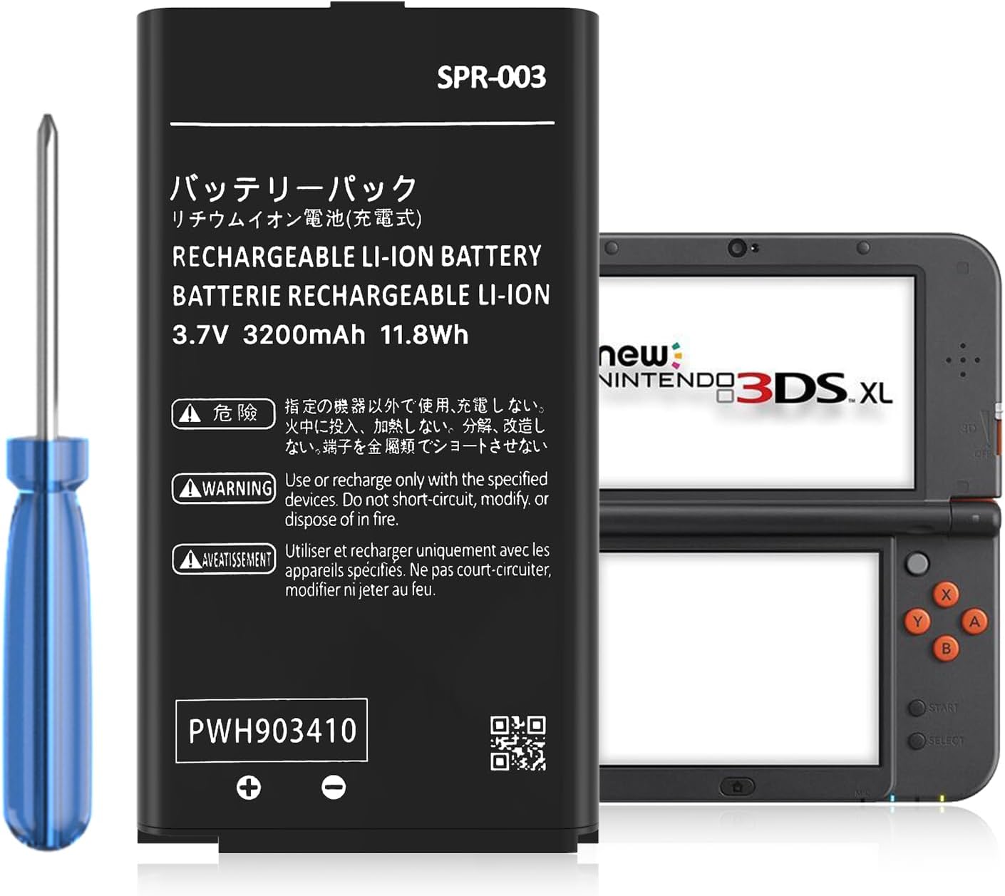 SPR-003 Battery, 2025 New Upgrade (3200mAh) Ultra High Capacity Li-ion Battery Replacement for Nintendo 3DS XL, New 3DS XL LL Game Console, New 3DS XL LL Game Console