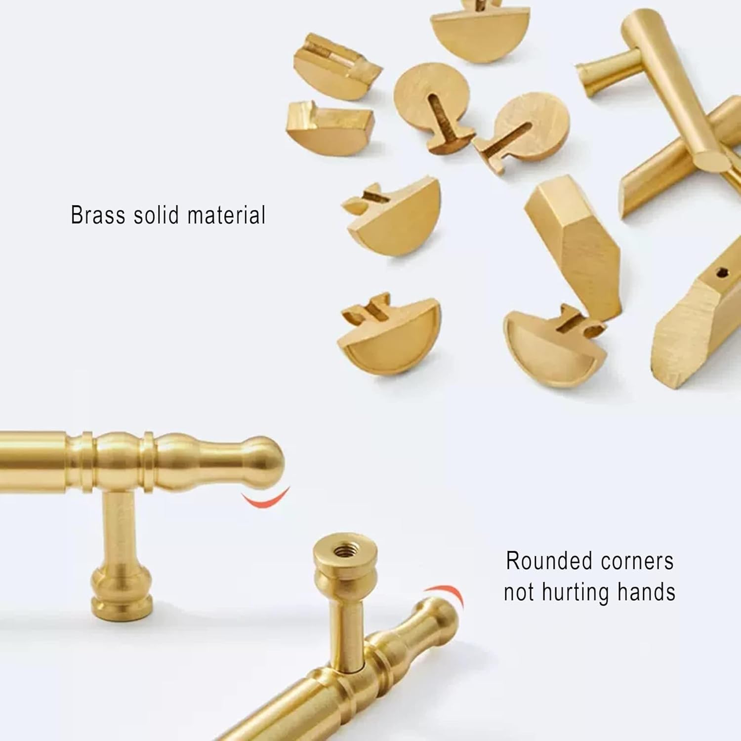 Cabinet Knob,9 Pack Gold Brass Drawer Pulls,160mm Hole Center Light Luxury Kitchen Pulls Hardware with Screws for Wardrobe Cupboard Dresser (Color : Copper, Size : Hole Center 96mm)