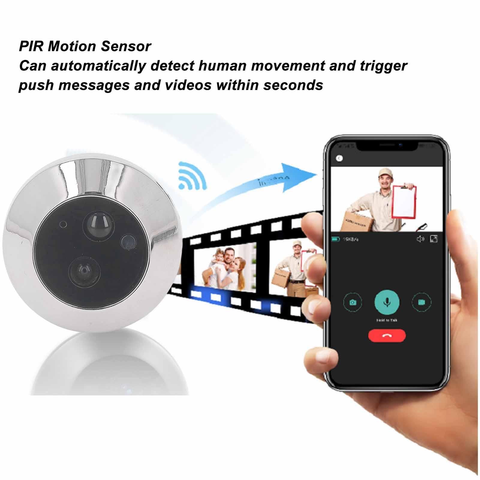 Nikou 1080P Türspionkamera Intelligente Drahtlose Visuelle Gegensprechanlage Türklingel 4,3-Zoll-Farbbildschirm mit Zwei-Wege-Videoanruf, PIR-Körpererkennung, 5000mAh-Akku, Cloud/SD