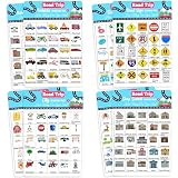 MLOLM Car Bingo and Road Trip Scavenger Hunt Game -12 Themes Car Bingo & Scavenger Hunt with 2 Markers, Fun Travel Activity for Road Trip Essentials