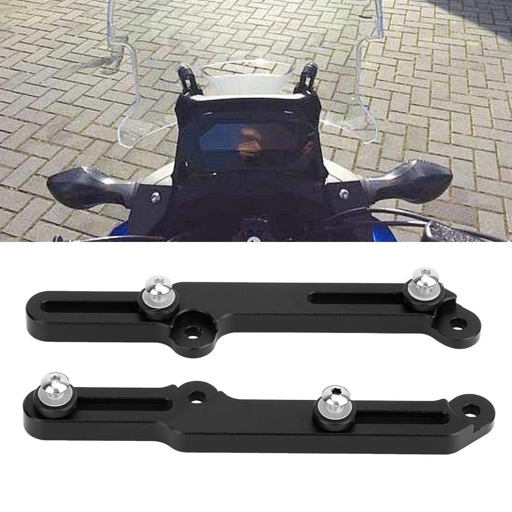 Qii lu przykr?cane wszystkie 4 oryginalne punkty regulatory szyby motocykla, wspornik szyby przedniej do NC750X 2016-2019 (czarny)