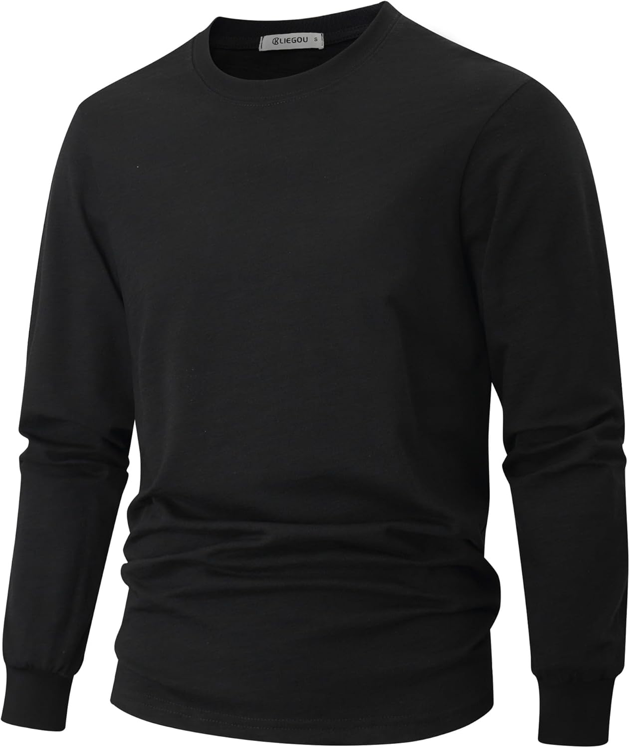 KLIEGOU Men's 100 Cotton Loose Fit Thick T-Shirt Heavy Weight Crewneck Tees for Men