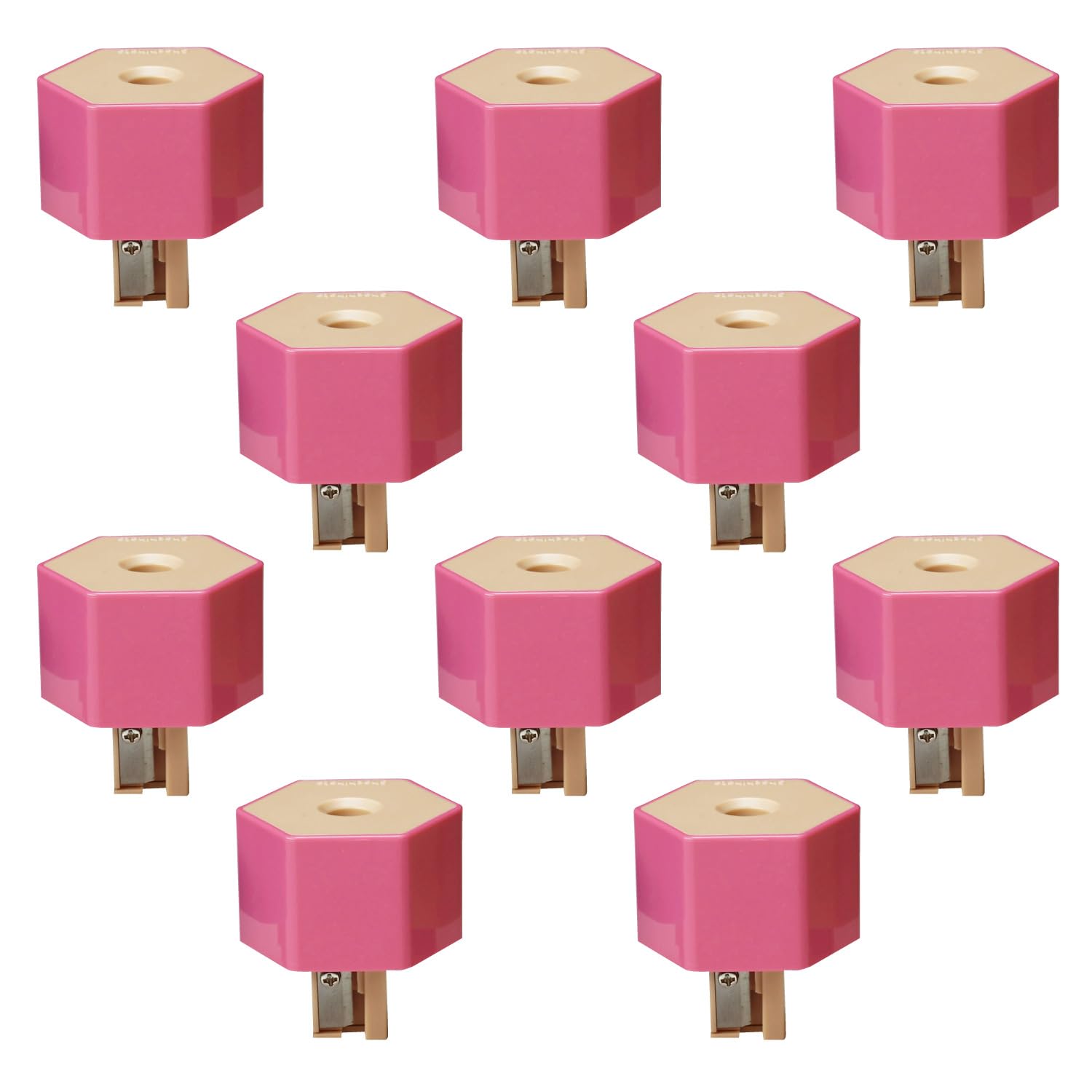 Shachihata ZKC-A2/H_10 Kesuri Cap, Plastic Bottle Mounting, Pink, 10 Pieces