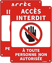2 x No Access Sign, 20 x 15 cm Aluminium Sign, with 4 Drilled Holes, UV Protection, Waterproof (Access Forbidden)