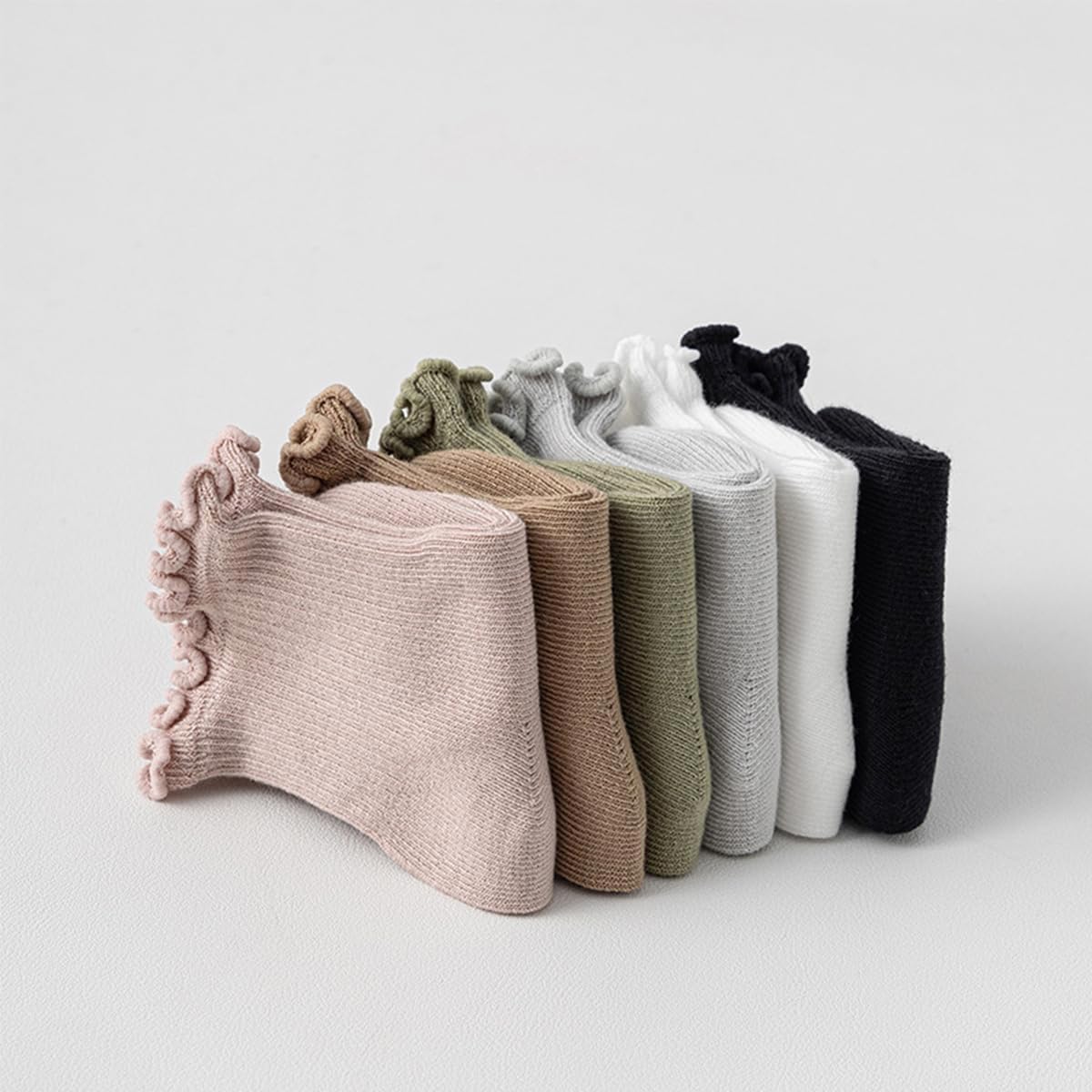 Baby Girls Socks Newborn Frilly Ruffle Cotton Infant Cute Princess Socks for Toddler Dress 5 Pairs - Image 6