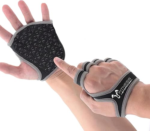 Miniatura 1 de FITNESS FORCE Workout Gloves for Men & Women Partial Weight Lifting Gloves Non-Slip Gym Grip for Weight Lifting Calluses Guard Fingerless Exercise