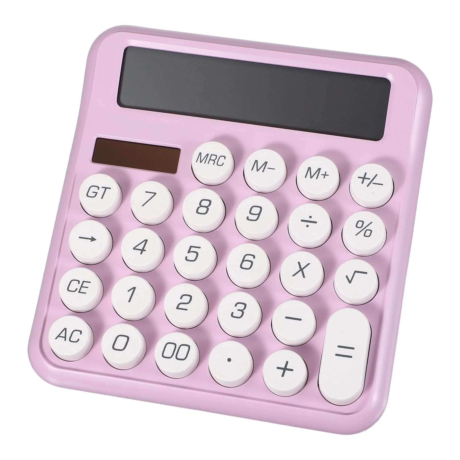 PATIKIL Cute Calculator, Desk Calculator Basic Big Button 12 Digit Large Display Mechanical AAA Battery Solar Power for Office Supplies Girl Female Woman Gift, Purple — image 1