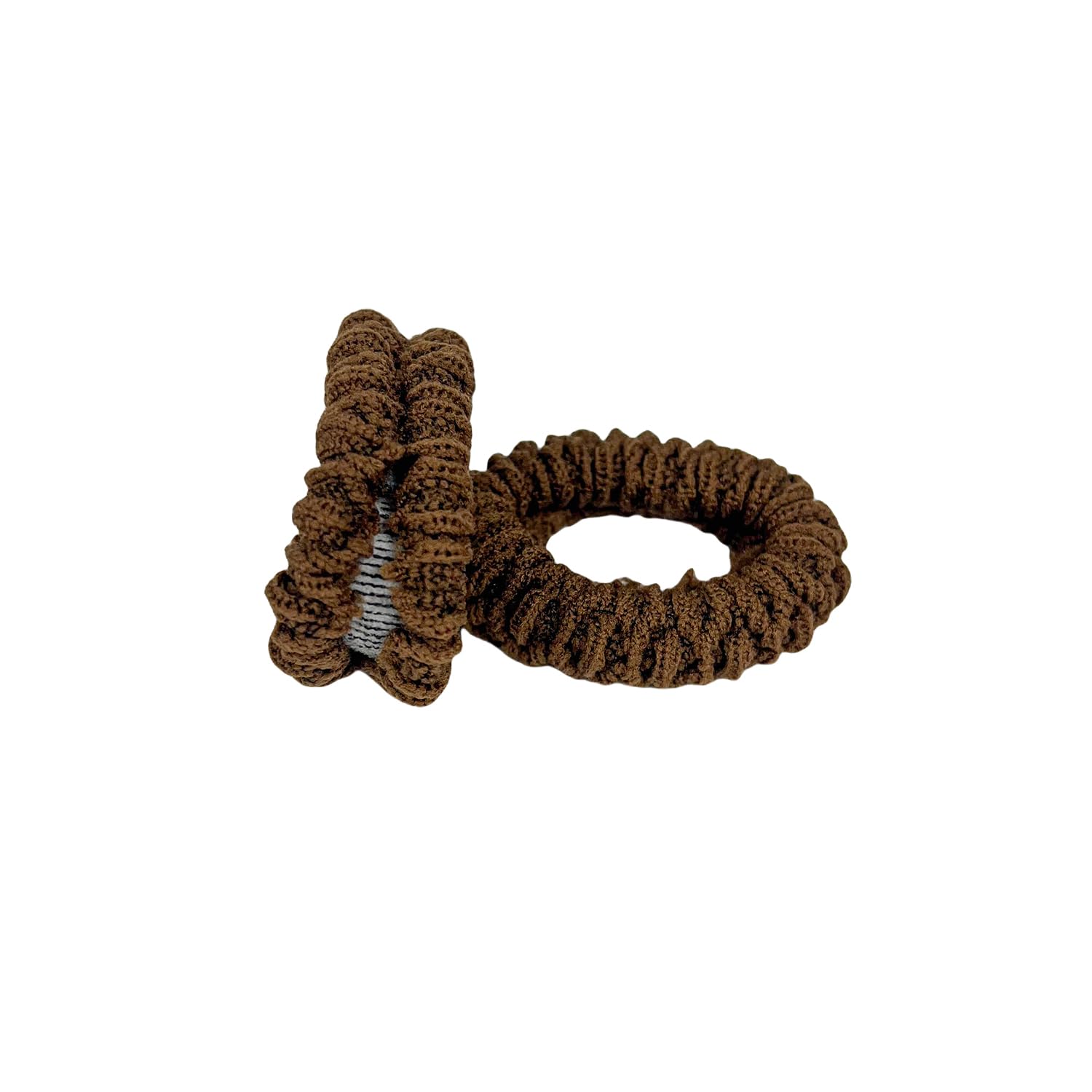 Hair Ties with Seamless High Elastic Thickening and widening in Ponytail Holders (Brown with 6 Pcs Packing)