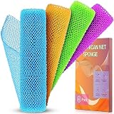 4 Pieces African Net Sponge African Exfoliating Net African Net Long Net Bath Sponge Exfoliating Sho
