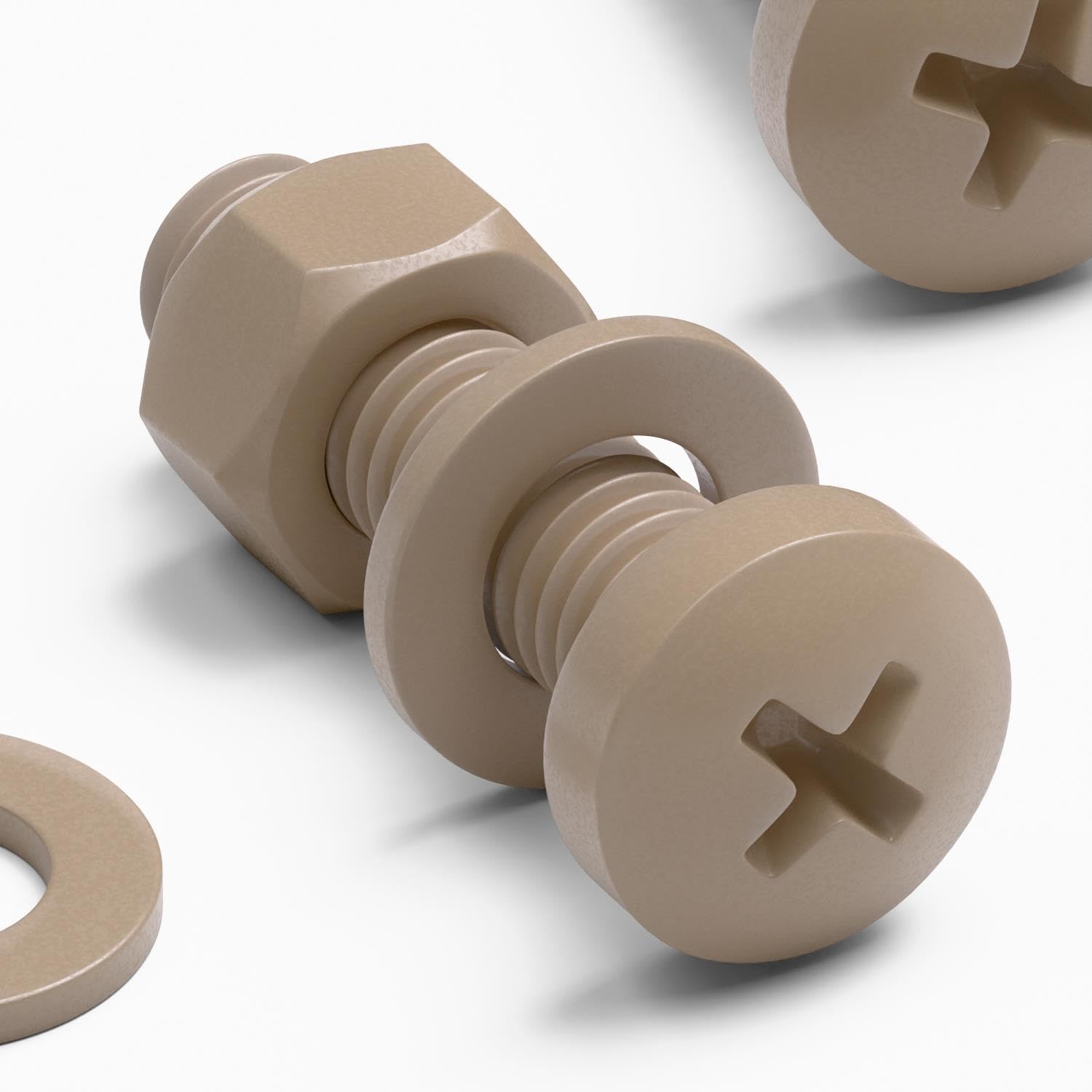 Vis PEEK M5 x 20 mm de haute qualité avec écrous et rondelles pour isolation thermique