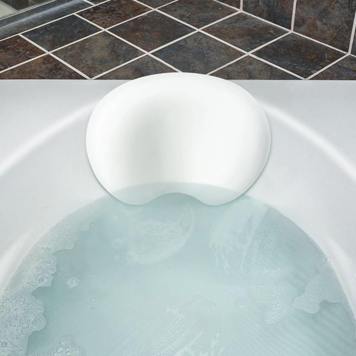 Luxshiny Almohada Ergonómica de PU con Ventosas para Soporte Cómodo de Cabeza, Cuello y Zona Superior, Adecuada para SPA y Uso en Casa