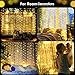 Apatner Christmas Curtain Lights for Bedroom Window Backdrop Curtain Lights Battery Operated 6.6X6.6FT Waterfall Icicle Lights, Sound Activated Music Sync Light(Warm White)