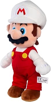 Simba Super Mario - Fire Mario 30cm officially licensed soft plush toy in multicolour