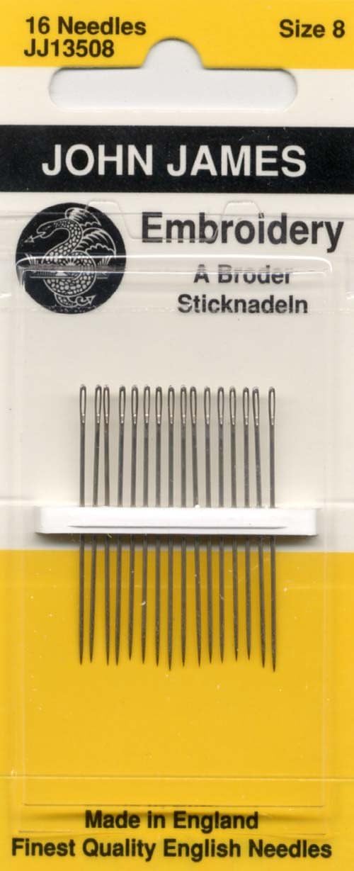 John James Embroidery And Crewel Needles Size 10, Pack Of 16, Alloy Steel, Sharp Point, Yellow, Oak, Black, Green - View #6