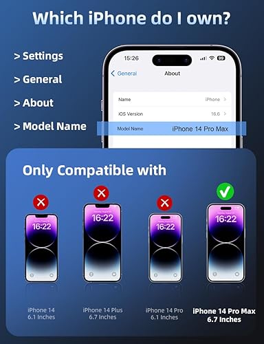 Miniatura 2 de ruwa Protector de pantalla de privacidad para iPhone 14 Pro Max 6.7 pulgadas 2 unidades Película de vidrio templado antiespía con marco de