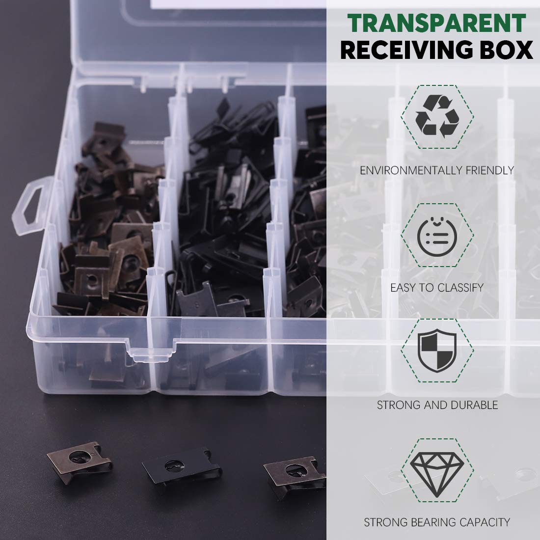 Keadic 225Pcs U Nut Clips Assortment Kit Auto Car Speed Nuts Automotive Body Fasteners Body Clips for Dash Door Panel Interior