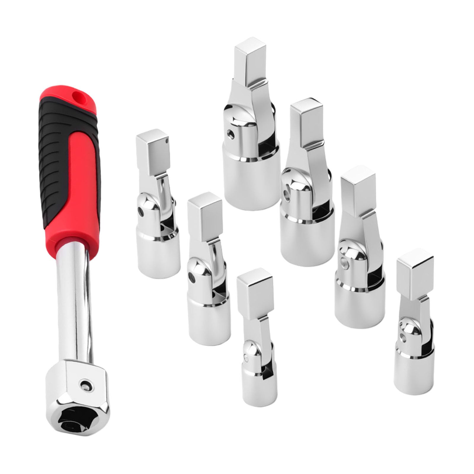 Hdoytxxm Ergonomic Multipurpose 8Pcs Socket Wrench Set Interchangeable Heads With Size Marking Ideal For Mechanical Maintenance Alloy Steel Socket Wrench Set