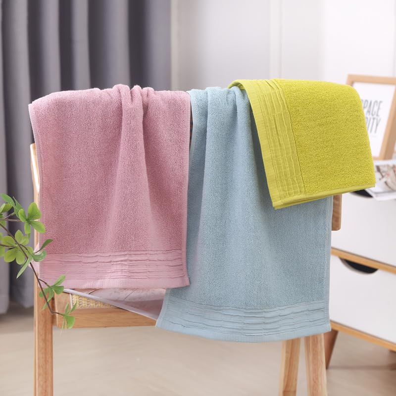 Toallas de algodón rosa para baño y ducha con diseño multiusos de alta absorción 5