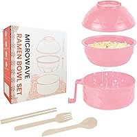 Vista 11 de Cocina de ramen para microondas, juego de tazones de ramen, cuenco de fideos para microondas con palillos y cuchara, artículos esenciales