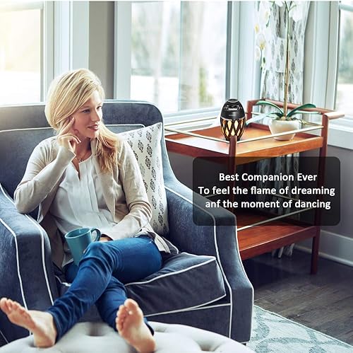 Miniatura 4 de Altavoz de llama LED, atmósfera de llama, altavoz Bluetooth para exteriores con sonido estéreo de graves mejorado, altavoz inalámbrico portátil