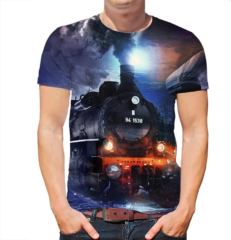 New T Shirt for Men Casual Short Sleeve Hip Hop Smiling Face Print Plus Size Tee - Imagen 1 de 2