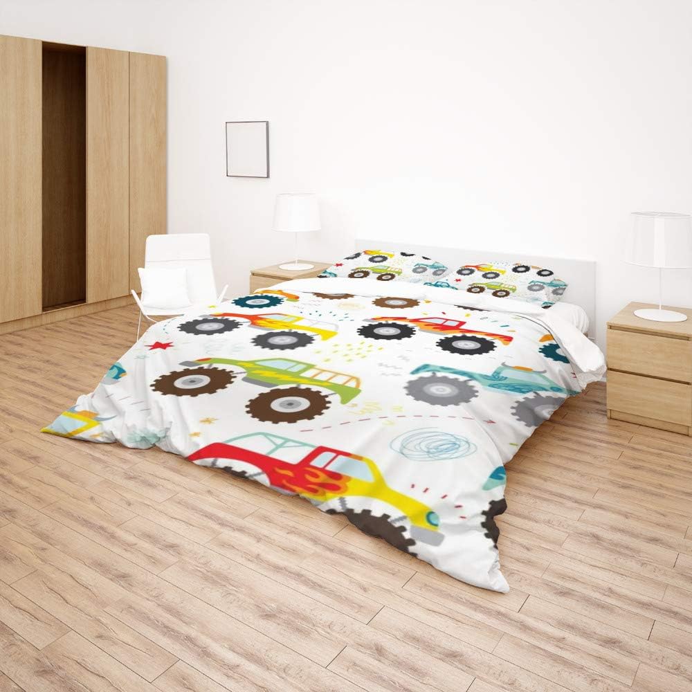 🛒 Flash Sale Bedding Sets California King Size Kids Doodle Monster Truck Duvet Cover Sets Soft Comforter Cover with 1 Duvet Cover and 2 Pillow Shams, Gifts for Girls Boys Teen (Without Comforter) Crazy Clearance Bedding Sets California King Size Kids Doodle Monster Truck Duvet Cover Sets Soft Comforter Cover with 1 Duvet Cover and 2 Pillow Shams, Gifts for Girls Boys Teen (Without Comforter)