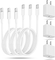 Vista 7 de Cargador para iPhone Bloque de Carga Rápida, [Certificado MFi] Enchufe Cargador de Pared y Cable de 6ft USB C a Lightning, Adaptador de Corriente