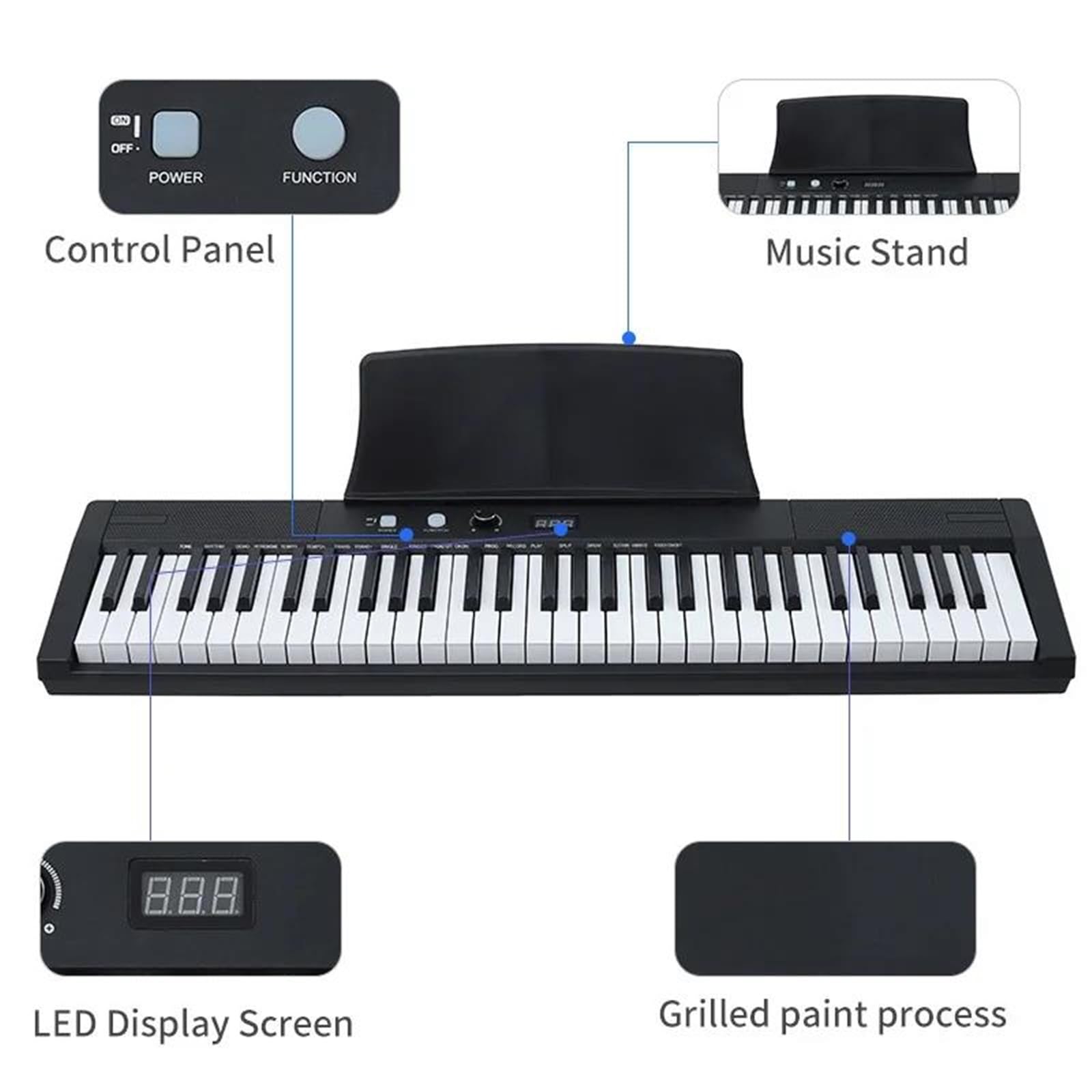 Tastiera Digitale Per Principianti Pianoforte Elettronico 61 Tasti Tastiera Musicale Portatile Pianoforte Musicale Professionale Principiante Facile Organo Elettronico