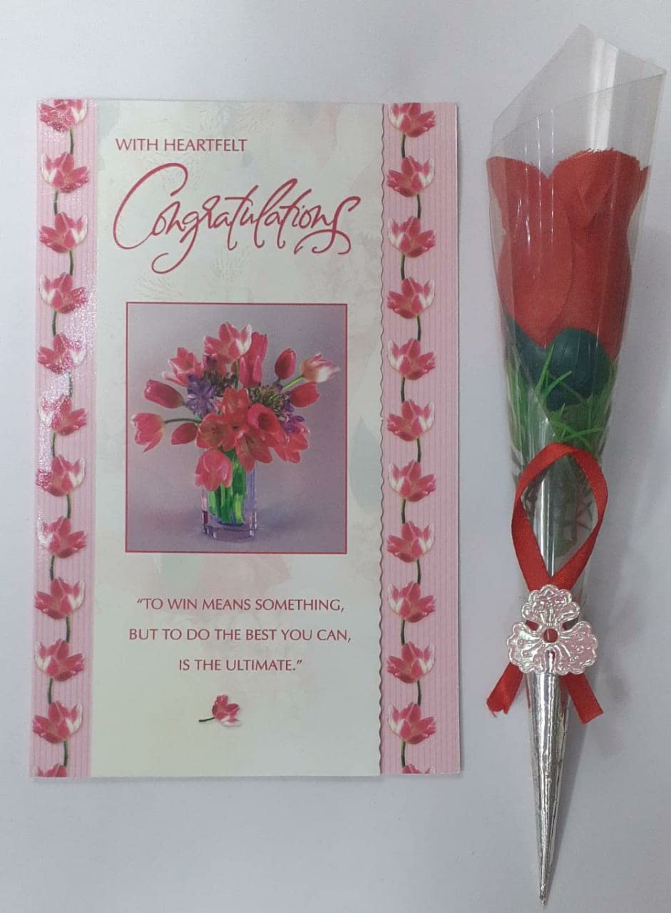 Onlinesalescantt Congrats on your success greeting card with red rose always knew you could do it.. because you possess that extr something witch maks you bettet than best ! you deserve 4031