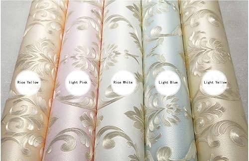 Miniatura 8 de Q QIHANG Papel tapiz no tejido 3D de damasco europeo, cálido para sala de bodas, dormitorio, sala de estar, fondo de televisión, papel tapiz no