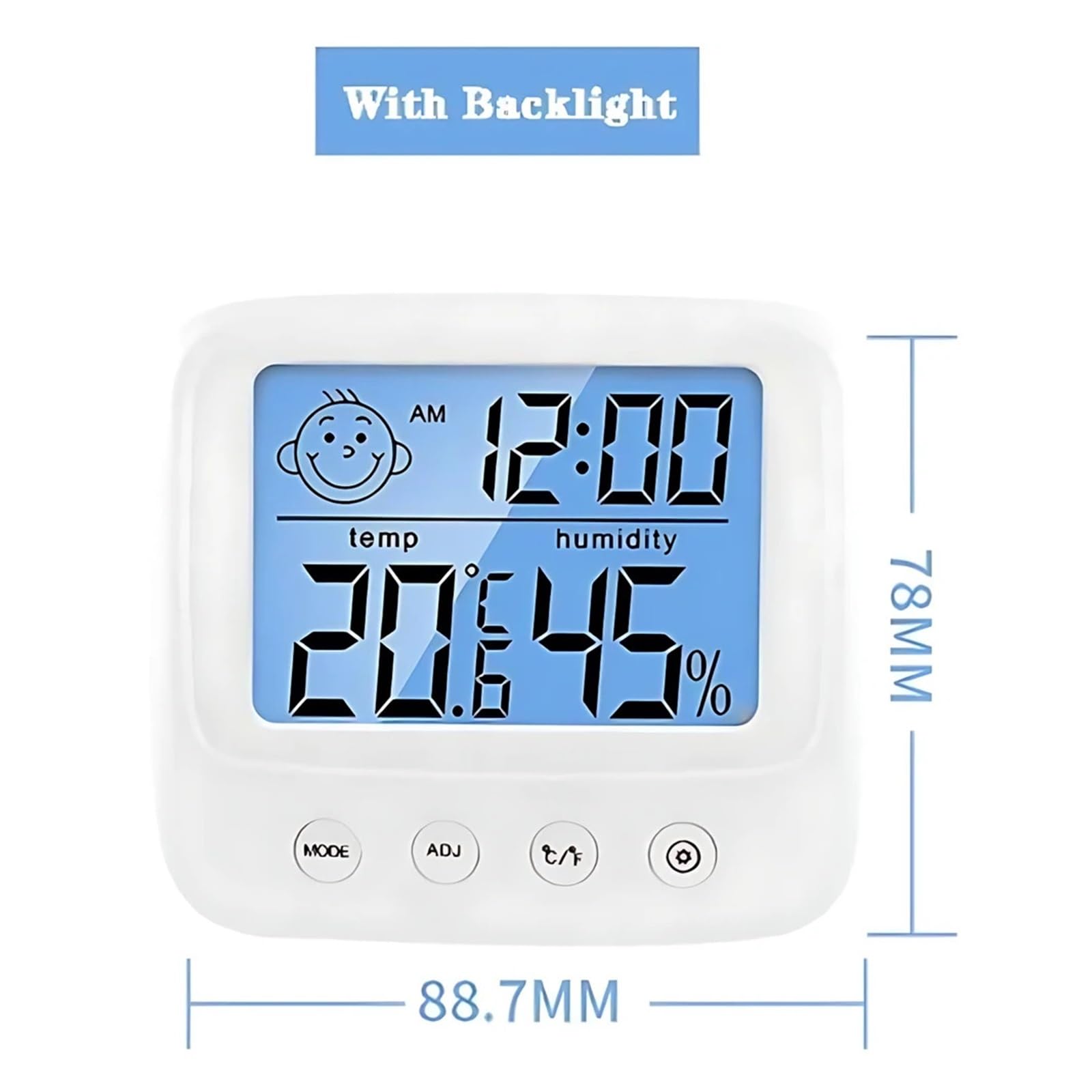Medidor Digital de Temperatura y Humedad LCD, retroiluminación, higrómetro electrónico para Interiores, termómetro, estación meteorológica, habitación de bebé