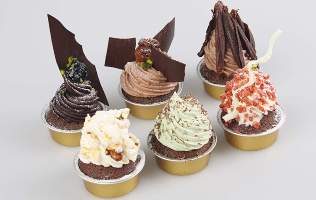 KEISEN 2" 1oz mini Disposable Aluminum Foil Cups 100/PK 25ml 1oz for Muffin Cupcake Baking Bake Utility Ramekin Cup (gold)