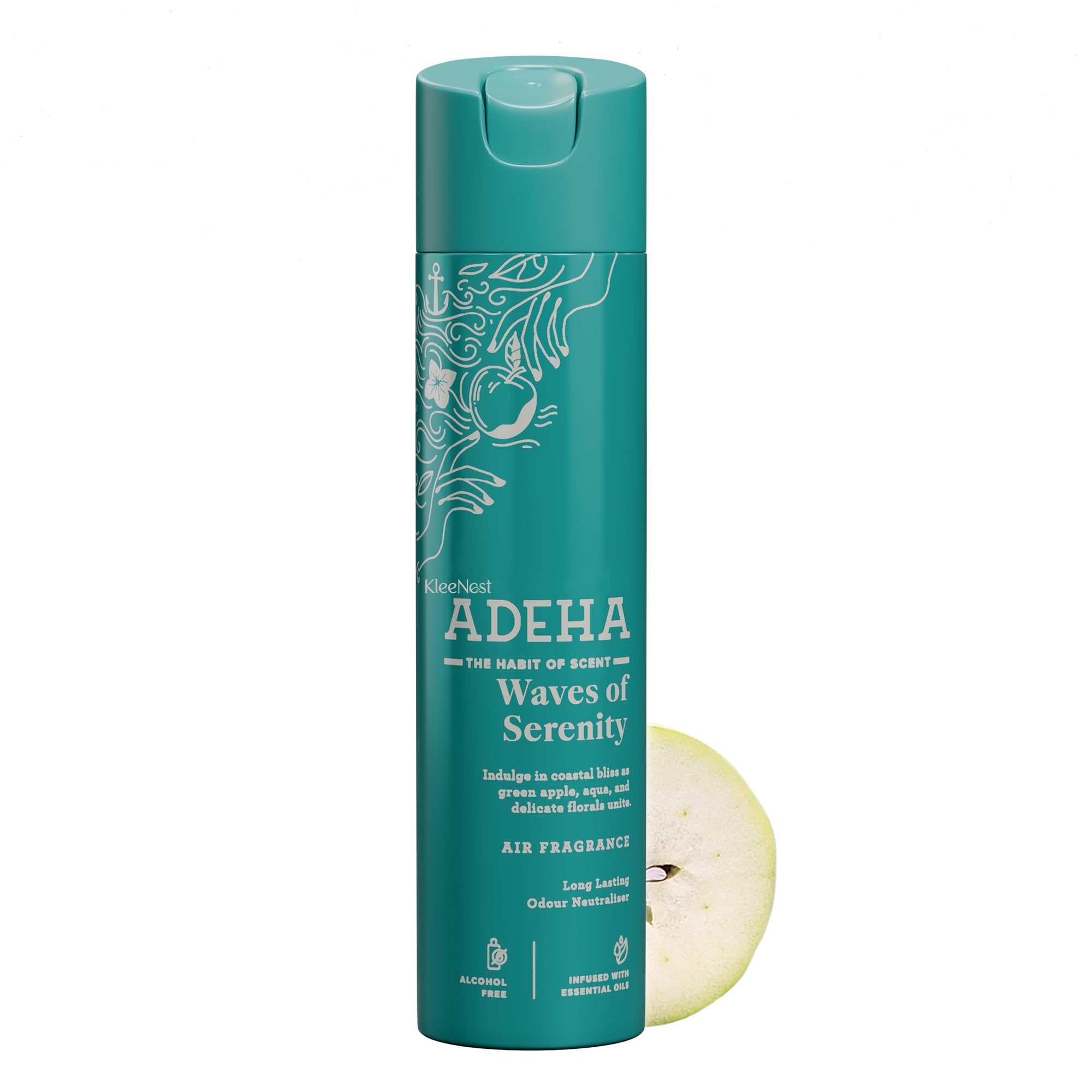 Kleenest Adeha Room Air Freshener Spray, Waves of Serenity – 218ml | Alcohol-free, long-lasting essential oil spray with Odour Buster tech. Pet & baby safe.-image-11