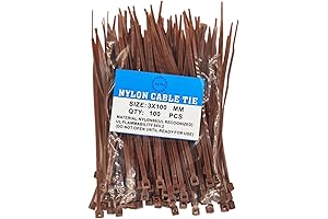 4 Inch Brown Tan Zip Ties (100 Pieces) - Strength and Durability for Your Projects